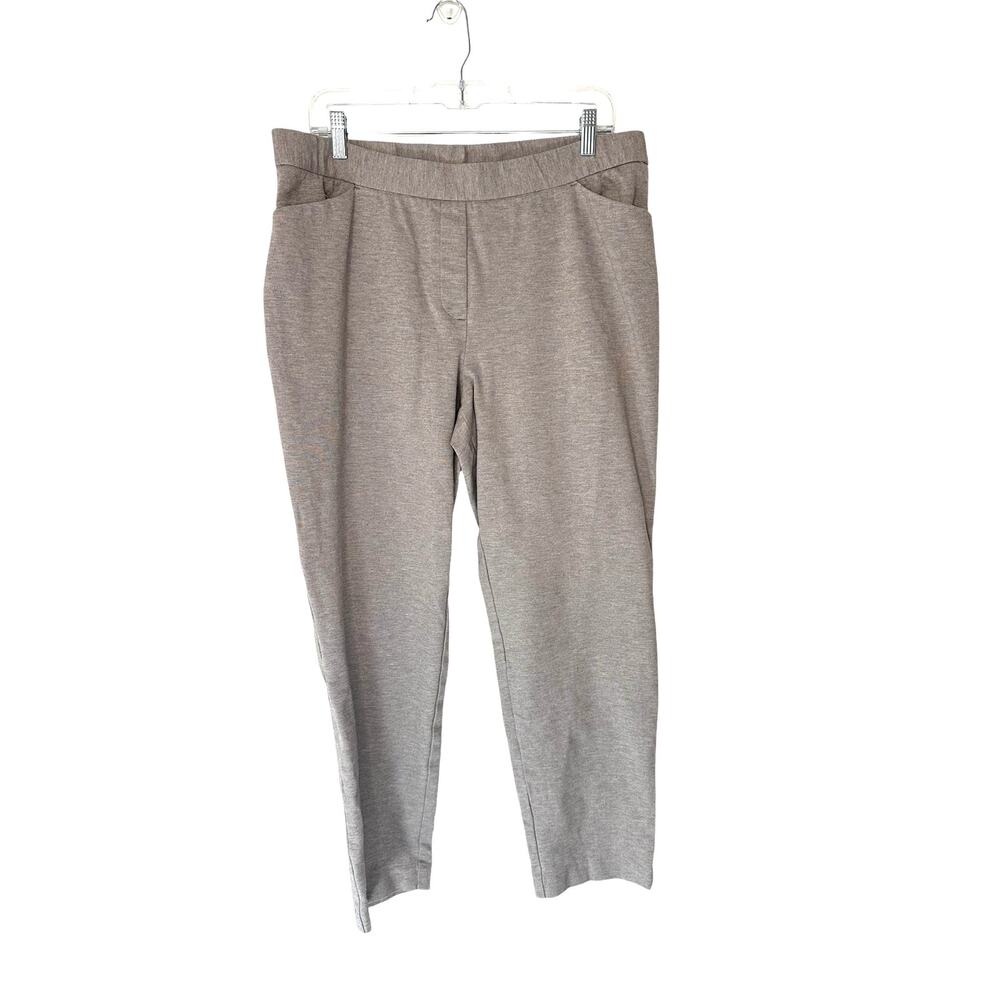 J. Jill Gray Basic Slim Pocket Pull On Stretch Ponte Slim‎ Leg Pants Size Large